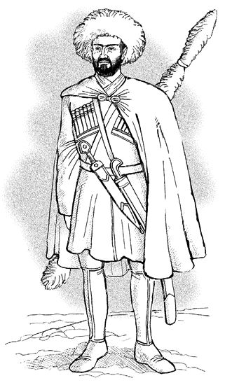 Кавказский костюм мужской рисунок