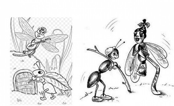 Иллюстрации к басне крылова стрекоза и муравей картинки (41 фото)