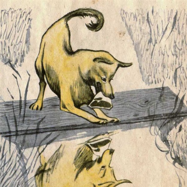 Иллюстрации к басне толстого собака и ее тень (40 фото)