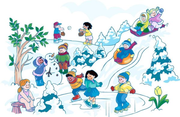 Иллюстрация дети играют зимой (40 фото)