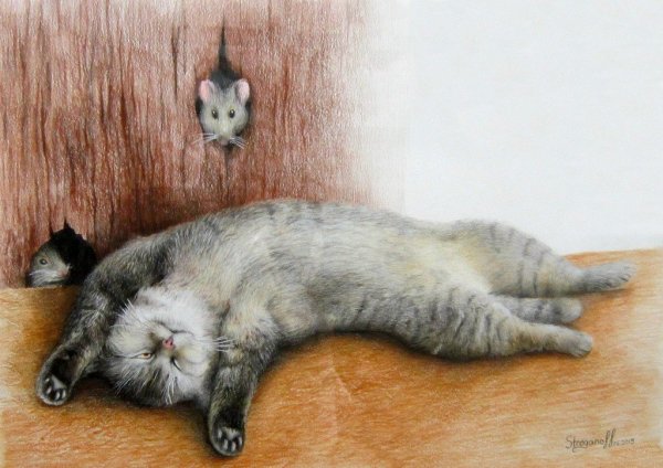 Иллюстрация к басне кот и мыши (38 фото)