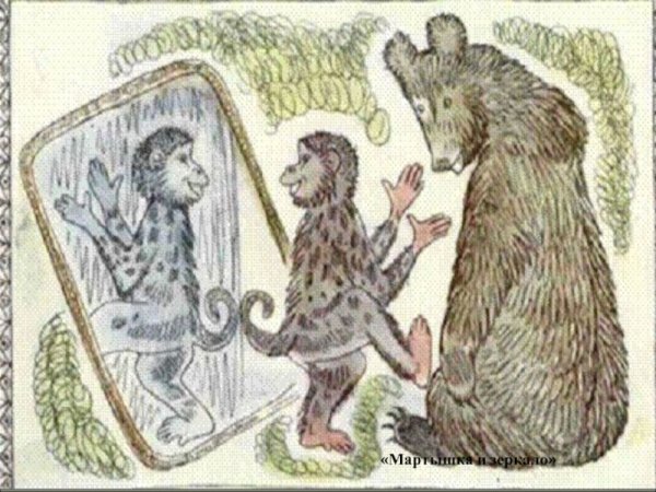 Иллюстрация к басне мартышка и зеркало (38 фото)