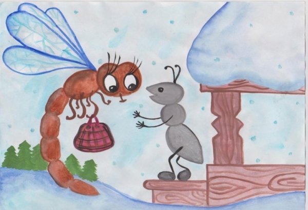 Иллюстрация к басне стрекоза и муравей (41 фото)