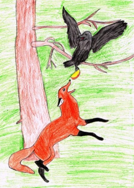 Иллюстрация к басне ворона и лисица карандашом легко и красиво (36 фото)