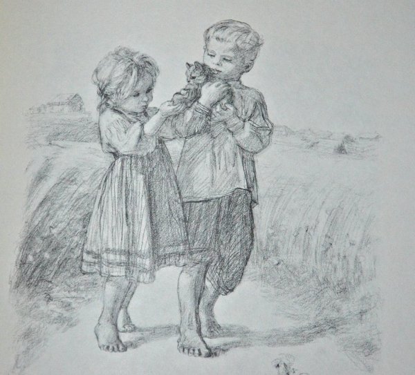 Иллюстрация крестьянские дети рисунок карандашом (41 фото)