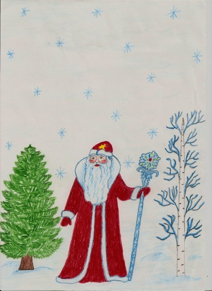 Иллюстрация мороз красный нос некрасов детский рисунок (40 фото)