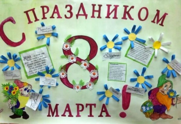 Плакат на 8 марта для девочек в школу (36 фото)