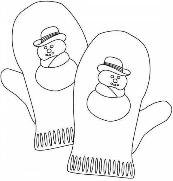 Раскраски рукавичка деда мороза (38 фото)