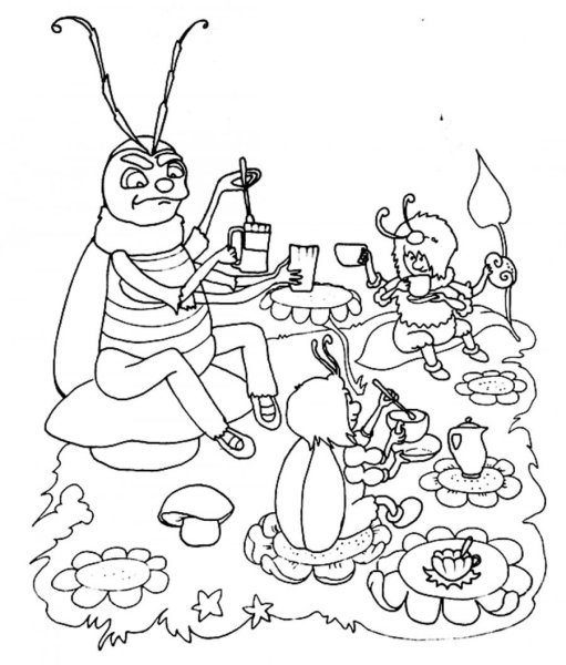 Раскраски сказки чуковского муха цокотуха (39 фото)