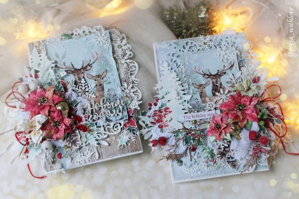 Скрапбукинг новогодние открытки с оленями (41 фото)