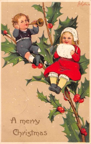 Старинные открытки merry christmas (40 фото)