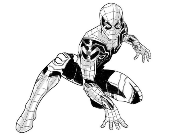Человек паук из Марвел раскраска