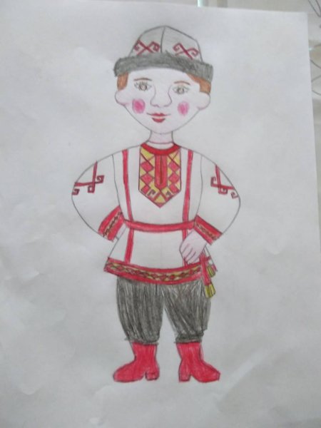 Чувашский национальный костюм рисунок