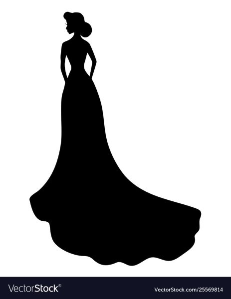 Трафареты девушка в длинном платье со шлейфом (31 фото)