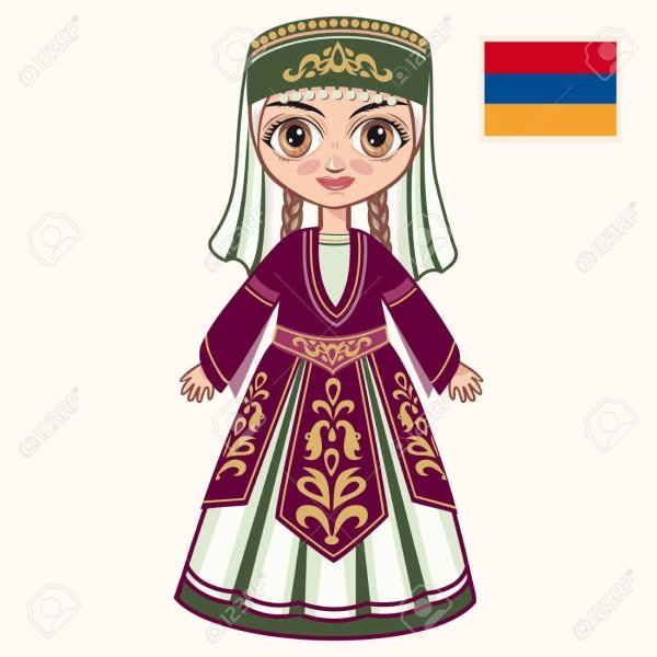 Армянский национальный костюм раскраска