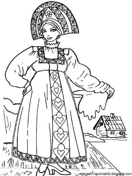 Трафареты русский традиционный костюм (38 фото)