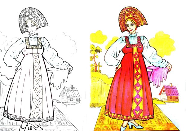 Трафареты самарский народный костюм (38 фото)