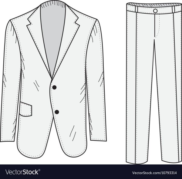 Эскиз пиджака и брюк