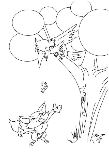 Ворона и лисица иллюстрации к басне карандашом (35 фото)