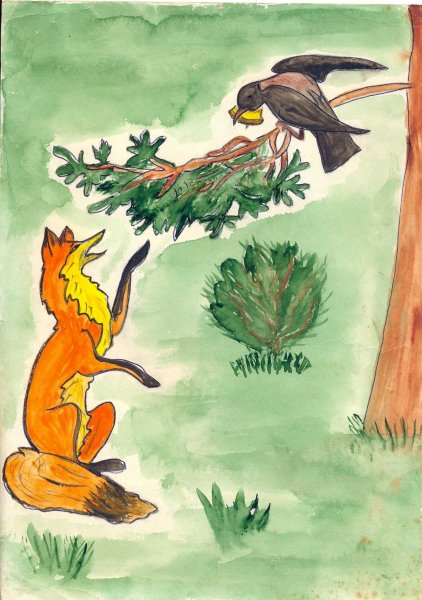 Ворона и лисица иллюстрация к басне (36 фото)