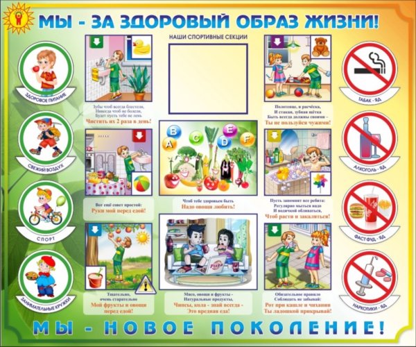 Здоровый образ жизни плакат для детей школа начальные (40 фото)